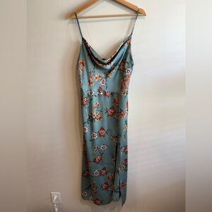 Floral Midi Dress in Teal